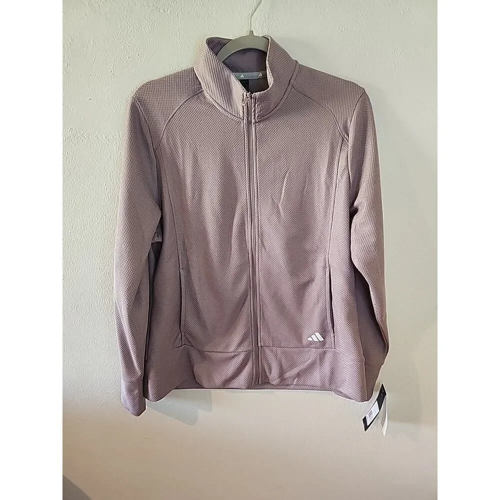NWT Women’s Adidas Textured Full-Zip Jacket L PURPLE MSRP $60